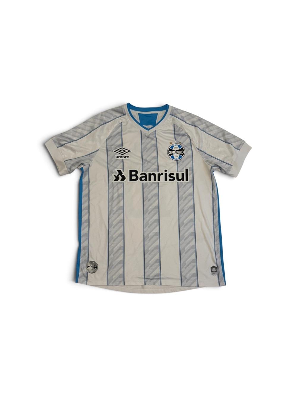 Umbro Grêmio Large Soccer Jersey White with Blue Accents
